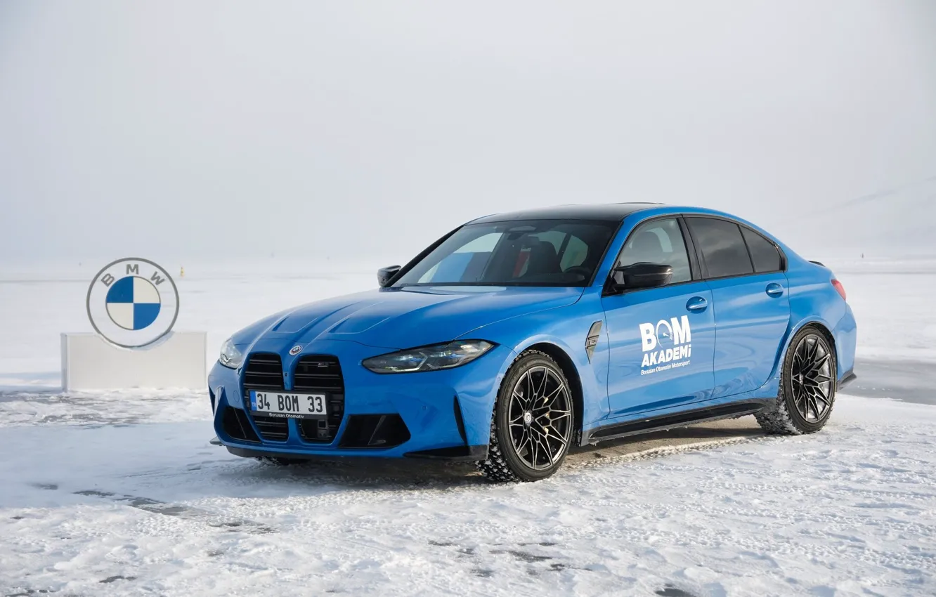 Фото обои snow, bmw m3, bom akademi