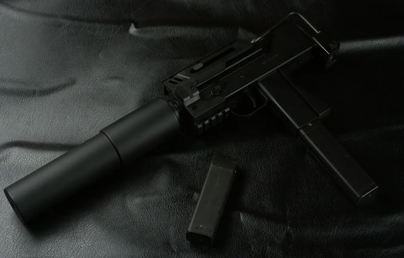 Фото обои оружие, глушитель, пистолет-пулемет, малогабаритный, MAC-11