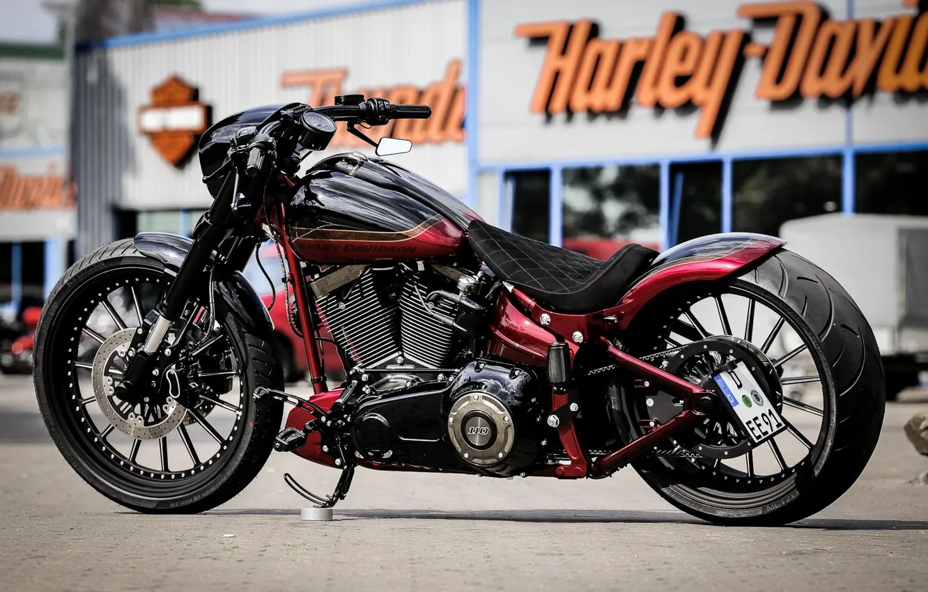Фото обои Bike, Harley-Davidson, Custom, Softail, Thunderbike, Nobleout