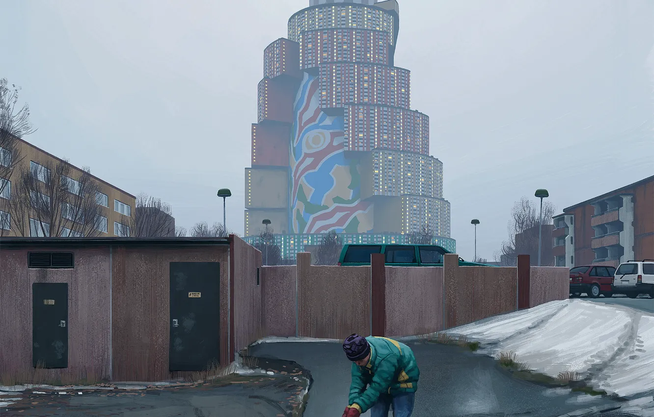 Фото обои пистолет, игрушка, игра, здания, мальчик, медведь, vertikalstaderna offer