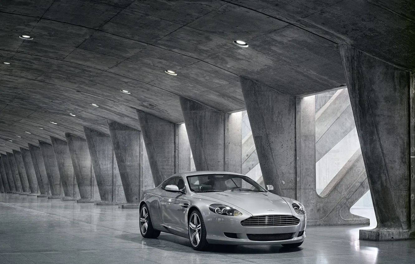Фото обои свет, серый, Aston Martin, гараж