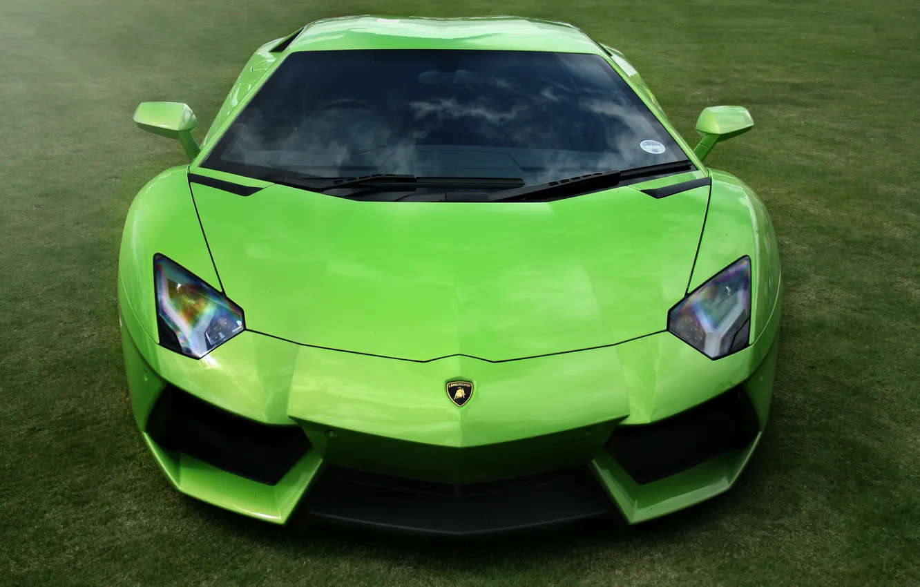 Фото обои green, Lamborghini, supercar, walls, LP700-4, Aventador