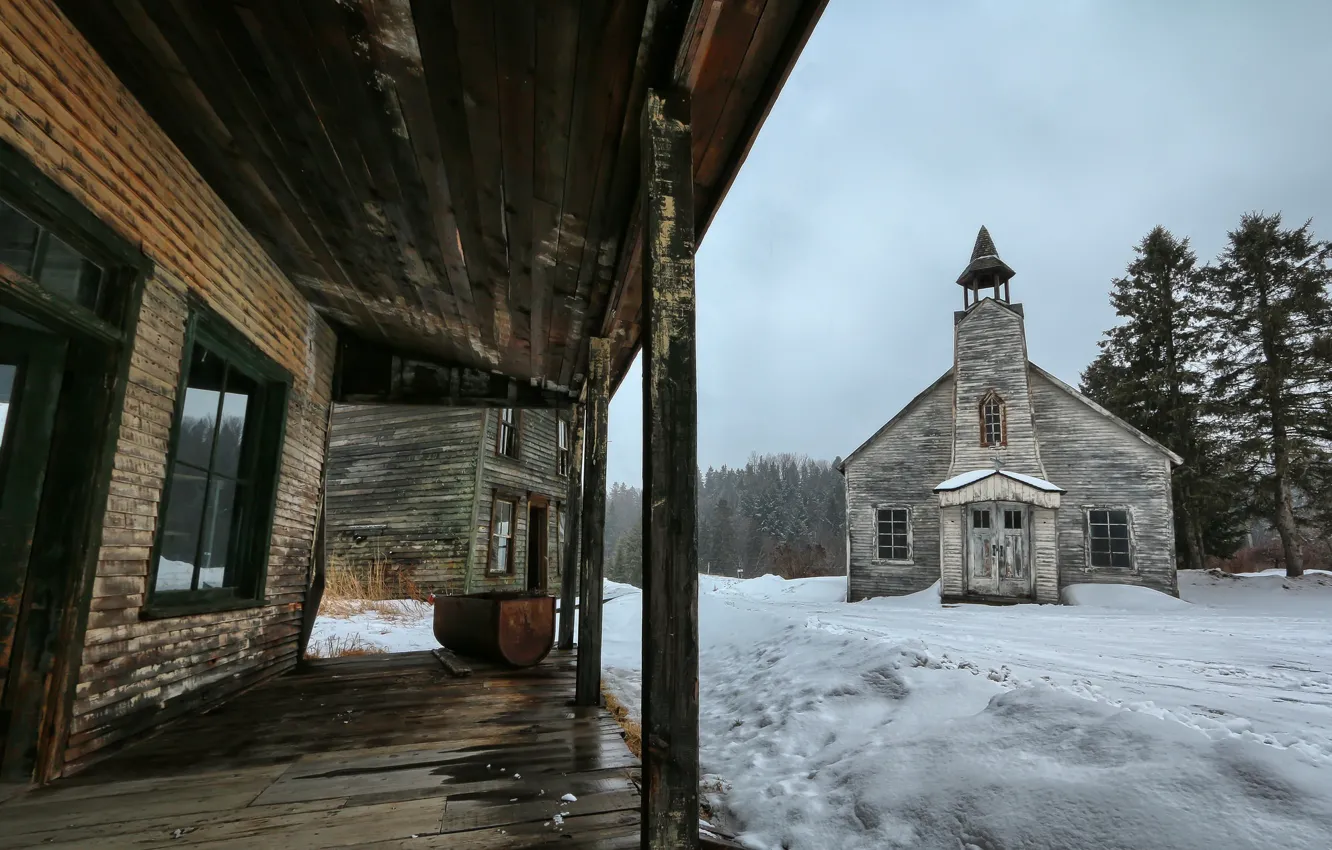 Фото обои зима, храм, Canada, Meanwhile