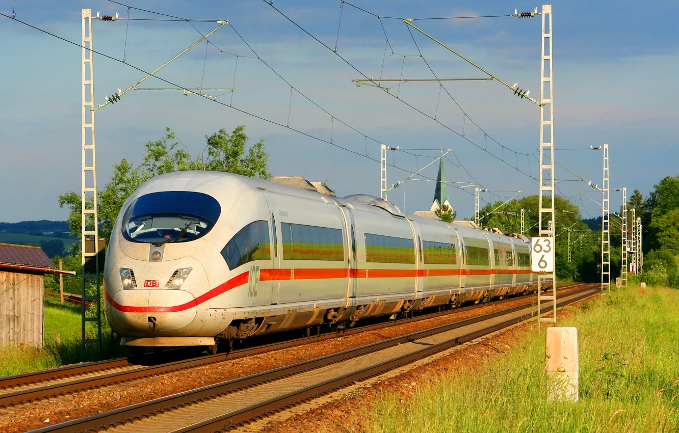 Фото обои поезд, Германия, скоростной, магистраль