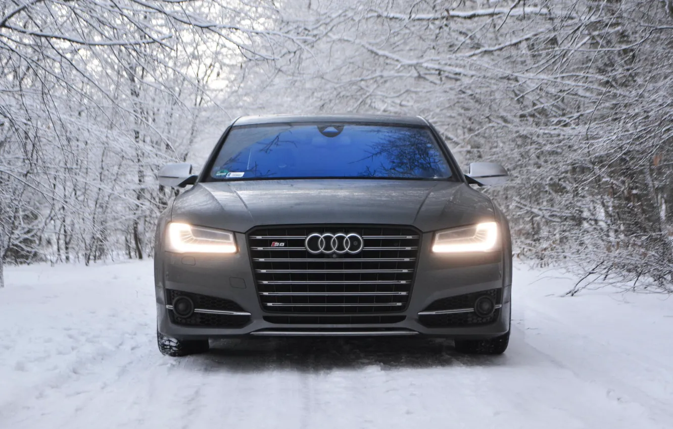 Фото обои Audi, Light, Winter, VAG, Sight, Full LED Matrix Lights, D4R
