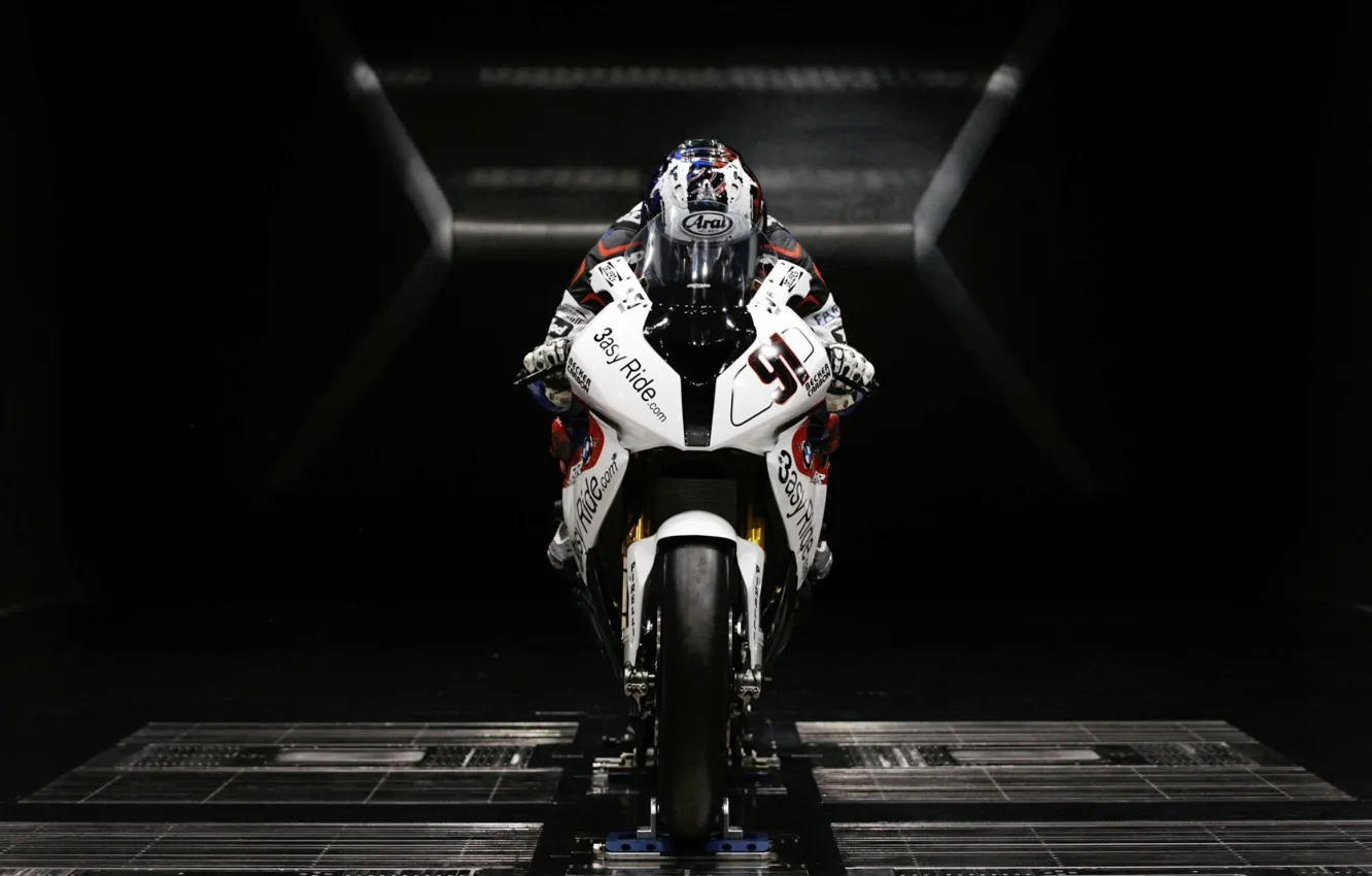 Фото обои белый, BMW, мотоцикл, спортивный, sportbike