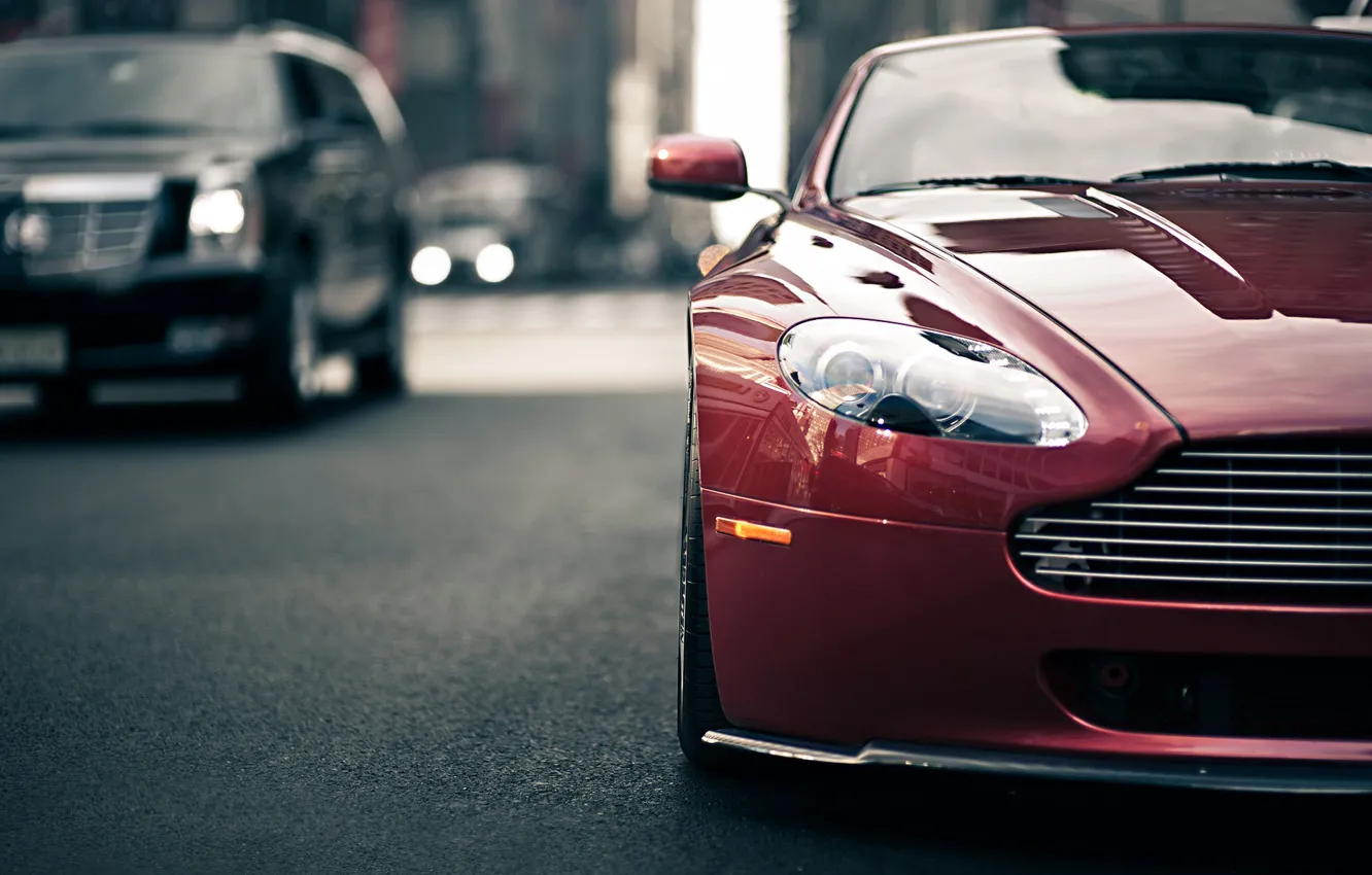 Фото обои Aston Martin, Vantage, Style, Blur, Traffic
