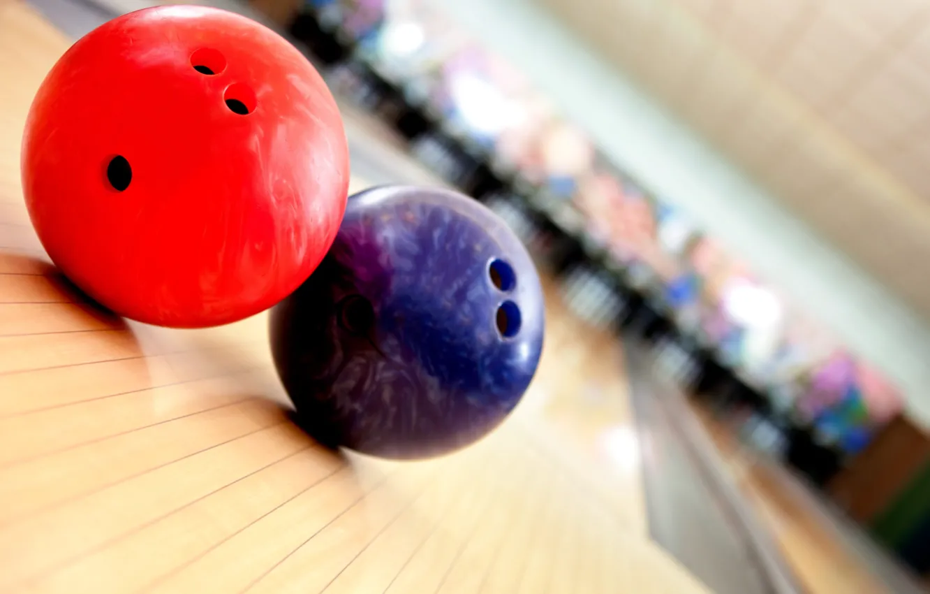 Фото обои red, blue, bowling