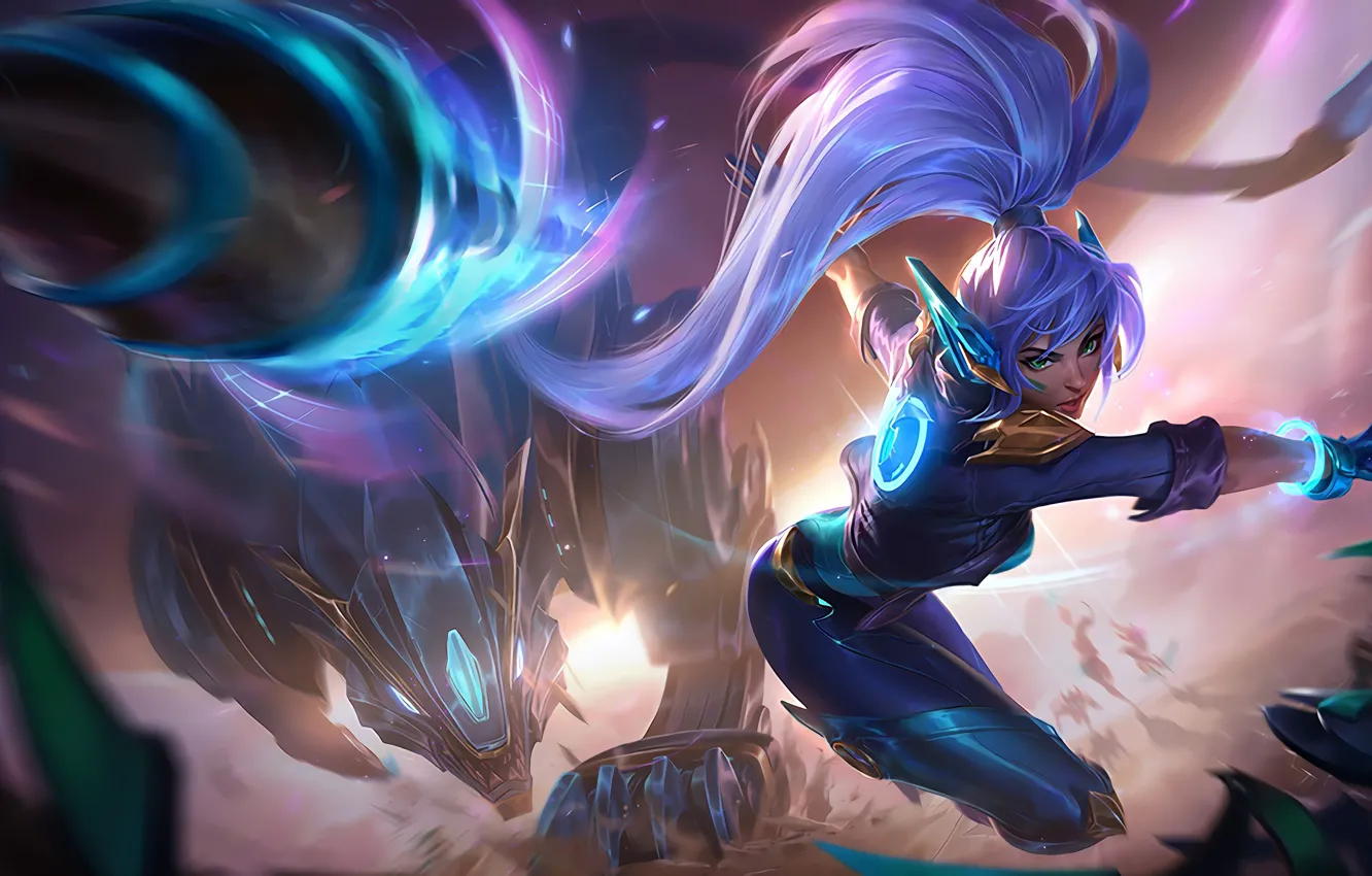 Фото обои полет, игра, game, character, красивая девушка, персонаж, League of Legends, LOL