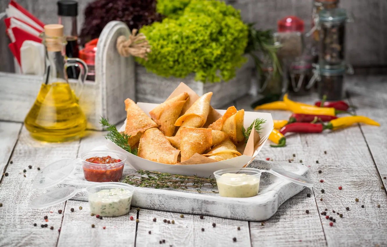 Фото обои еда, соус, специи, блинчики, Yura White