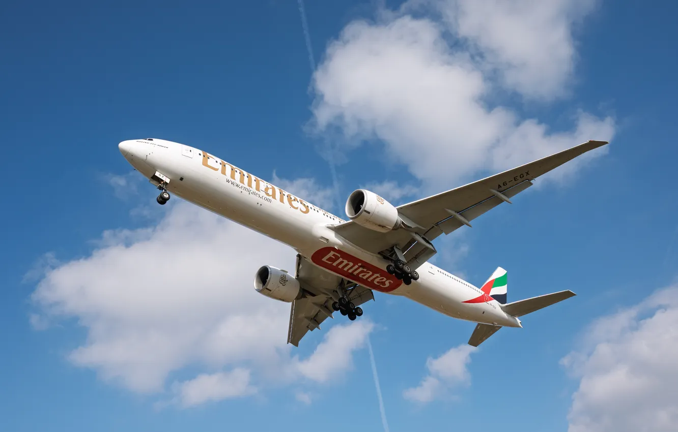 Фото обои Самолеты, Полет, Авиация, Boeing 777-300 ER