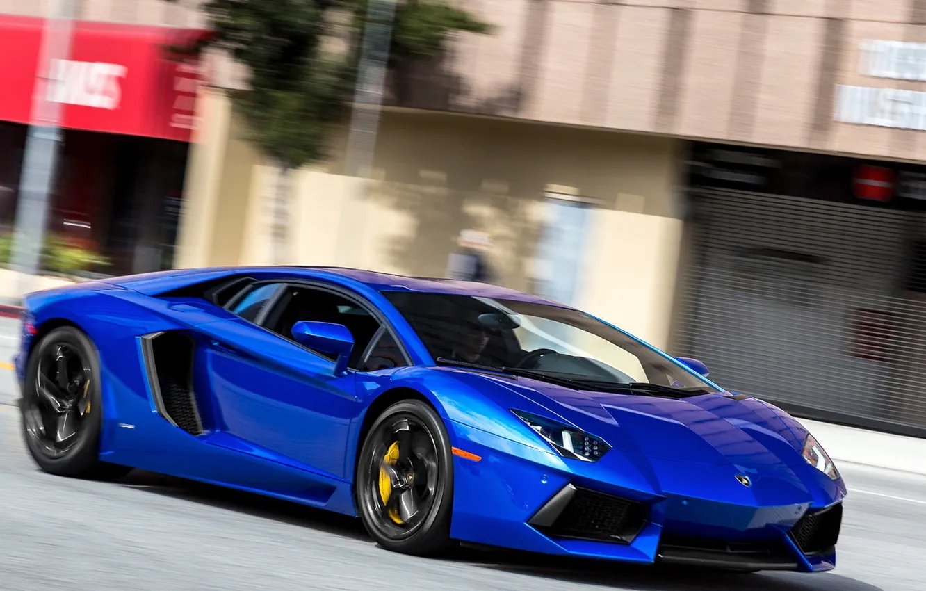 Фото обои скорость, Lamborghini, Aventador, Supercar, Monterey Blue