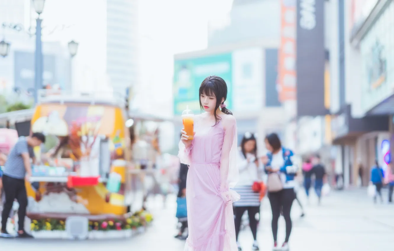 Фото обои Beautiful, Asian, Model, Street, Woman, Cute, Pretty, Petite