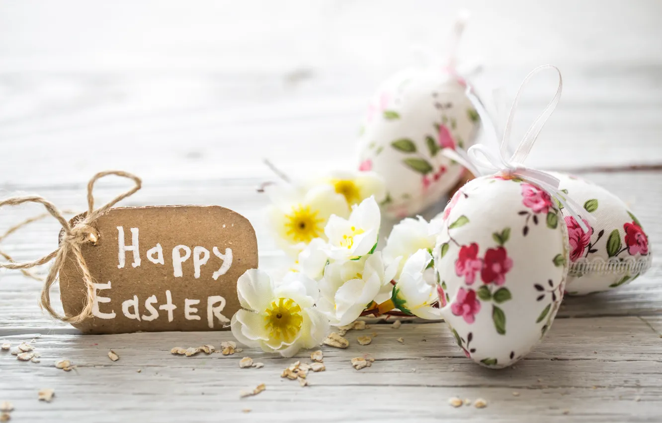 Фото обои цветы, Пасха, happy, flowers, spring, Easter, eggs, decoration