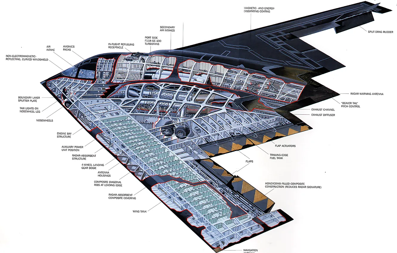 Фото обои конструкция, бомбардировщик, Northrop, стратегический, малозаметный, B-2 Spirit, тяжёлый