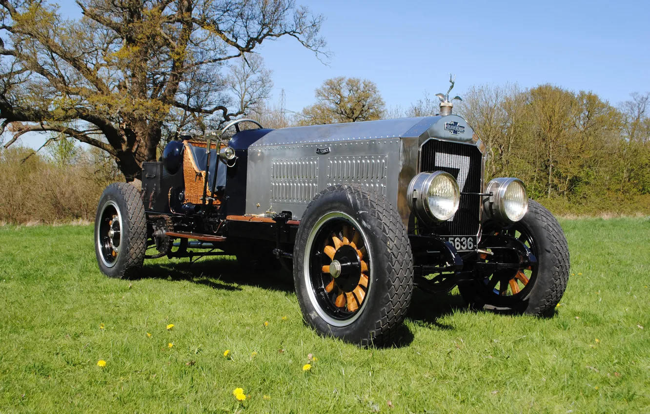 Фото обои ретро, фон, передок, 1918, Speedster, Open, LaFrance