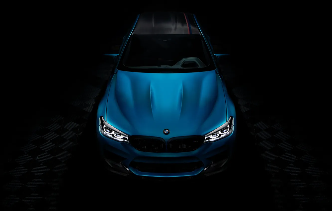 Фото обои BMW, Light, Blue, Front, Face, F90