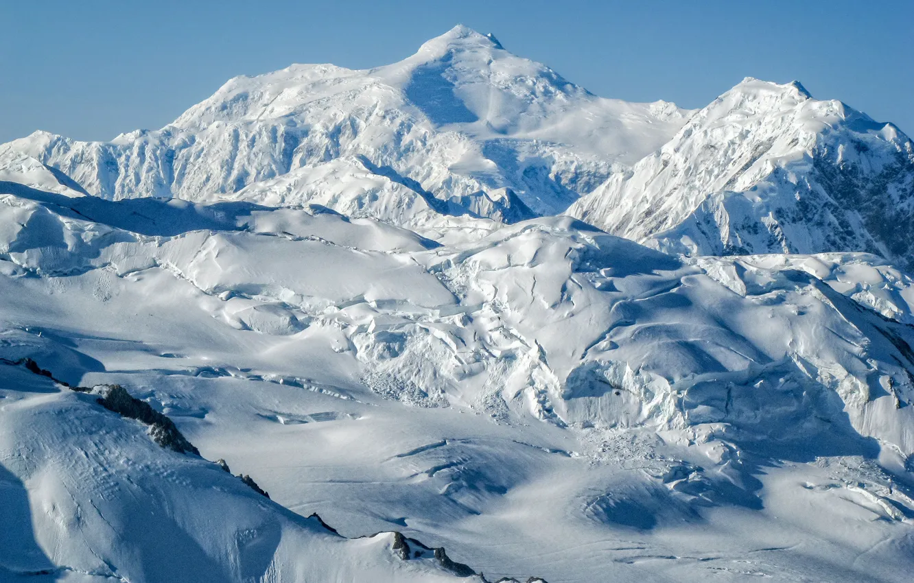 Фото обои снег, горы, Канада, территория Юкон, Kluane National Park, Mount Vancouver