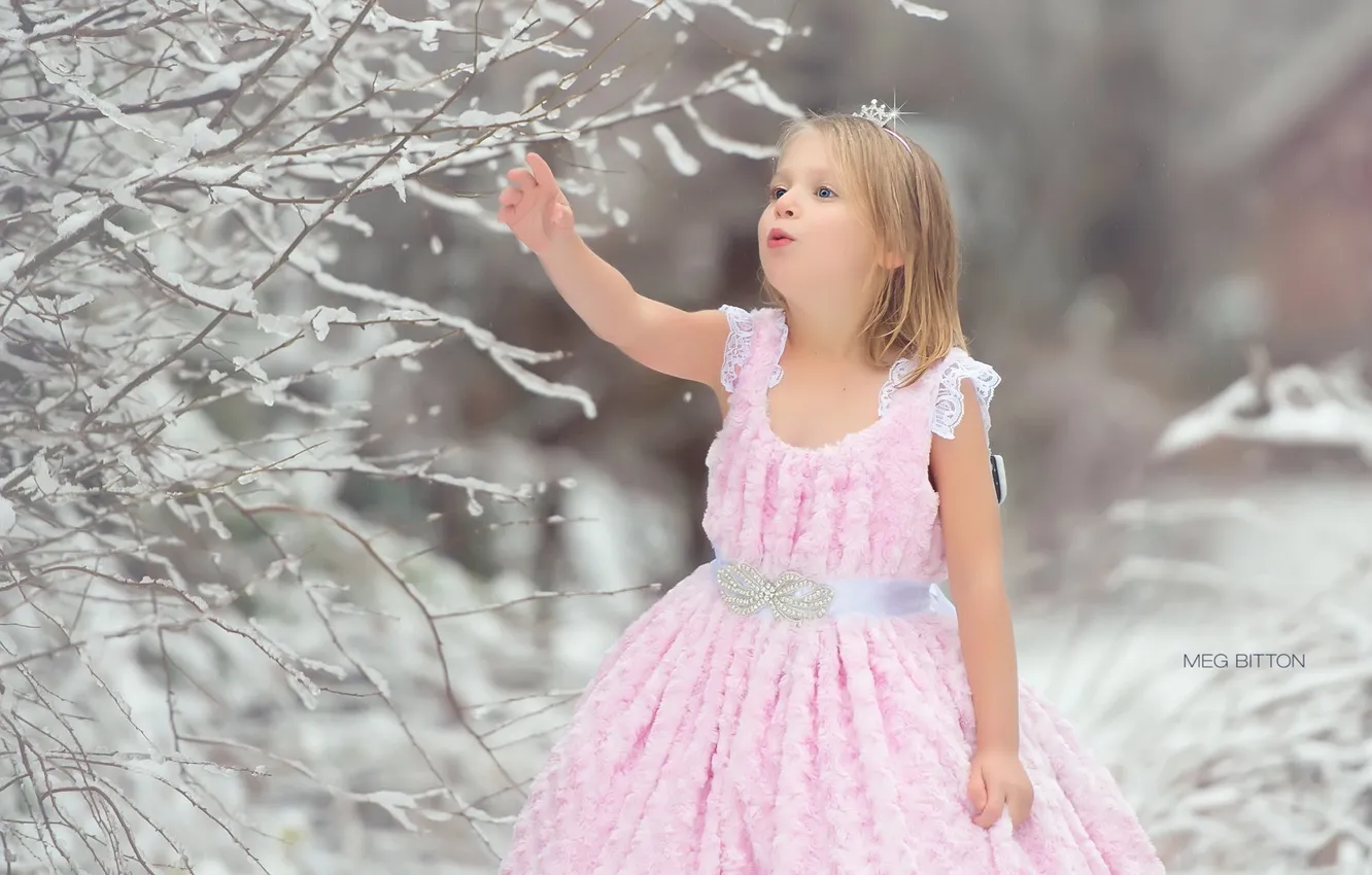Фото обои снег, природа, девочка