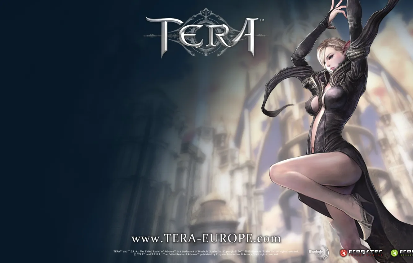 Фото обои прыжок, эльфийка, Tera