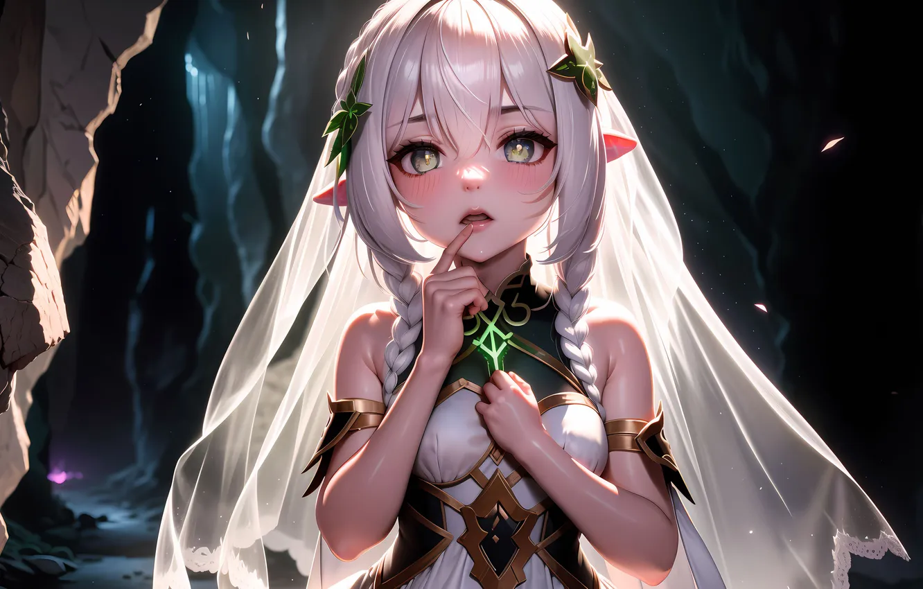 Фото обои взгляд, аниме, девочка