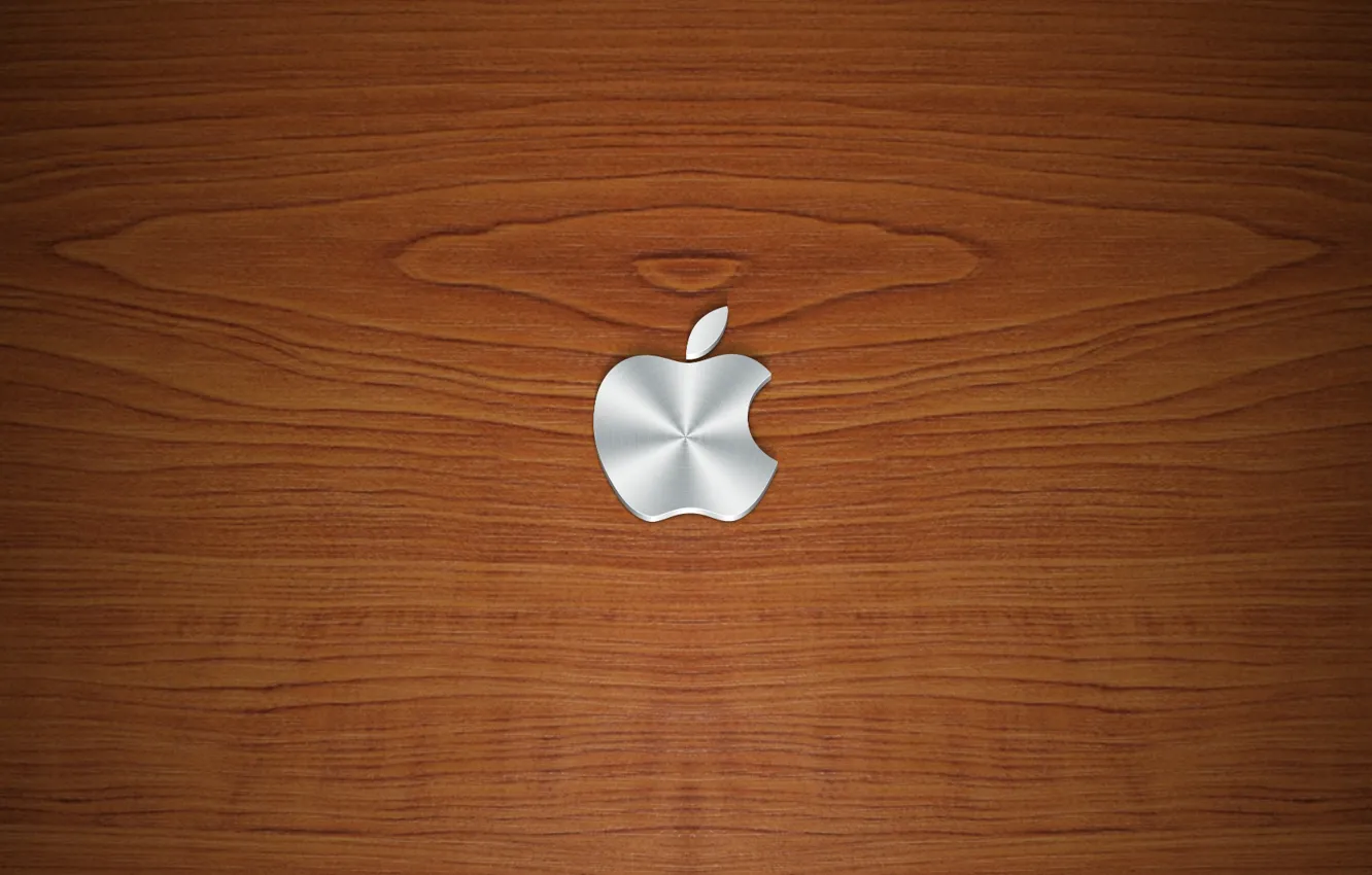 Фото обои дерево, apple, текстура, логотип