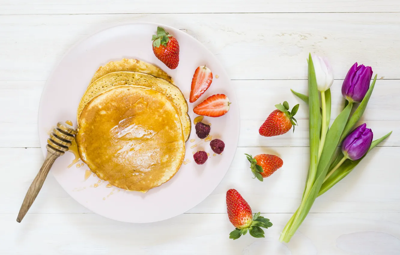 Фото обои ягоды, еда, завтрак, coffe, breakfast, pancakes