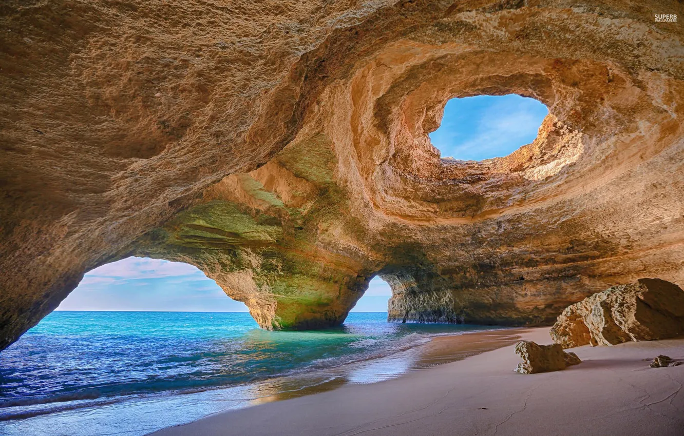 Фото обои ocean, shore, caves