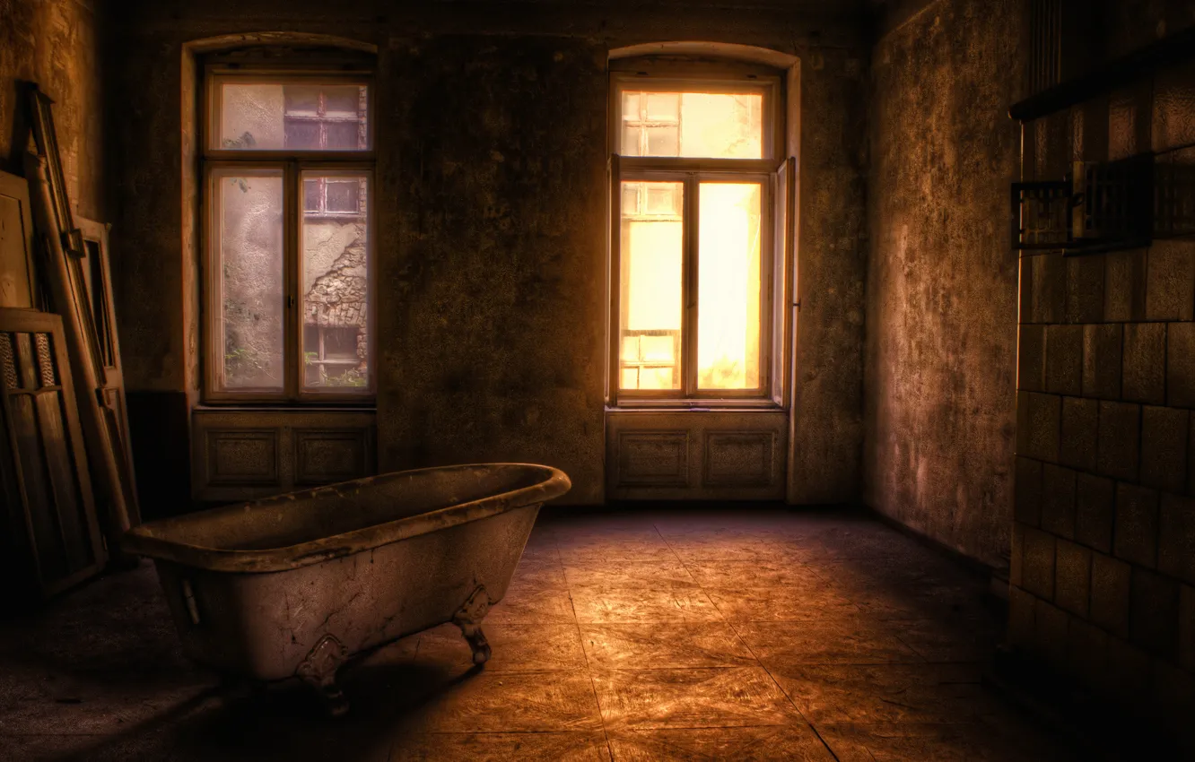 Фото обои комната, окно, ванна