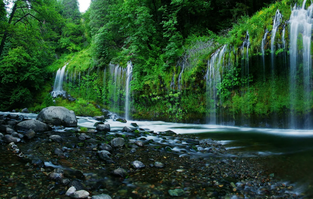 Фото обои вода, камни, водопад, USA, США, nature, калифорния, California