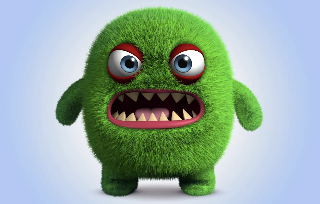 Фото обои монстр, monster, cartoon, персонаж, funny, cute, angry, fluffy