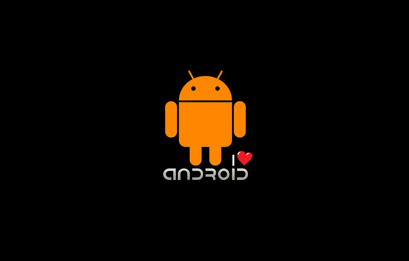 Фото обои Сердечко, ANDROID, I love Android