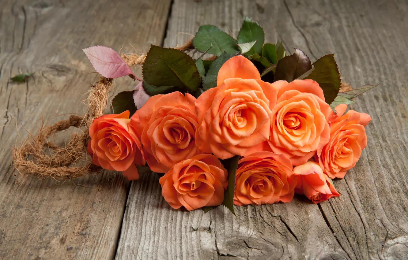Фото обои розы, букет, оранжевые, бутоны, IRINA BORT