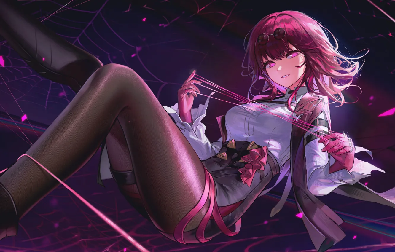 Фото обои девушка, паутина, Kafka, Honkai: Star Rail