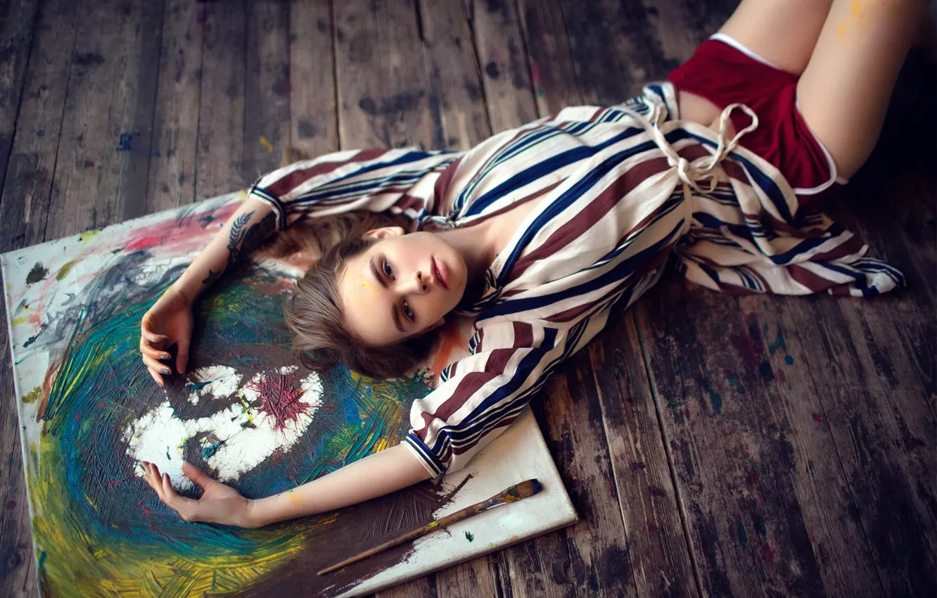 Фото обои краски, ножки, творчество, кисть, Анастасия Щеглова