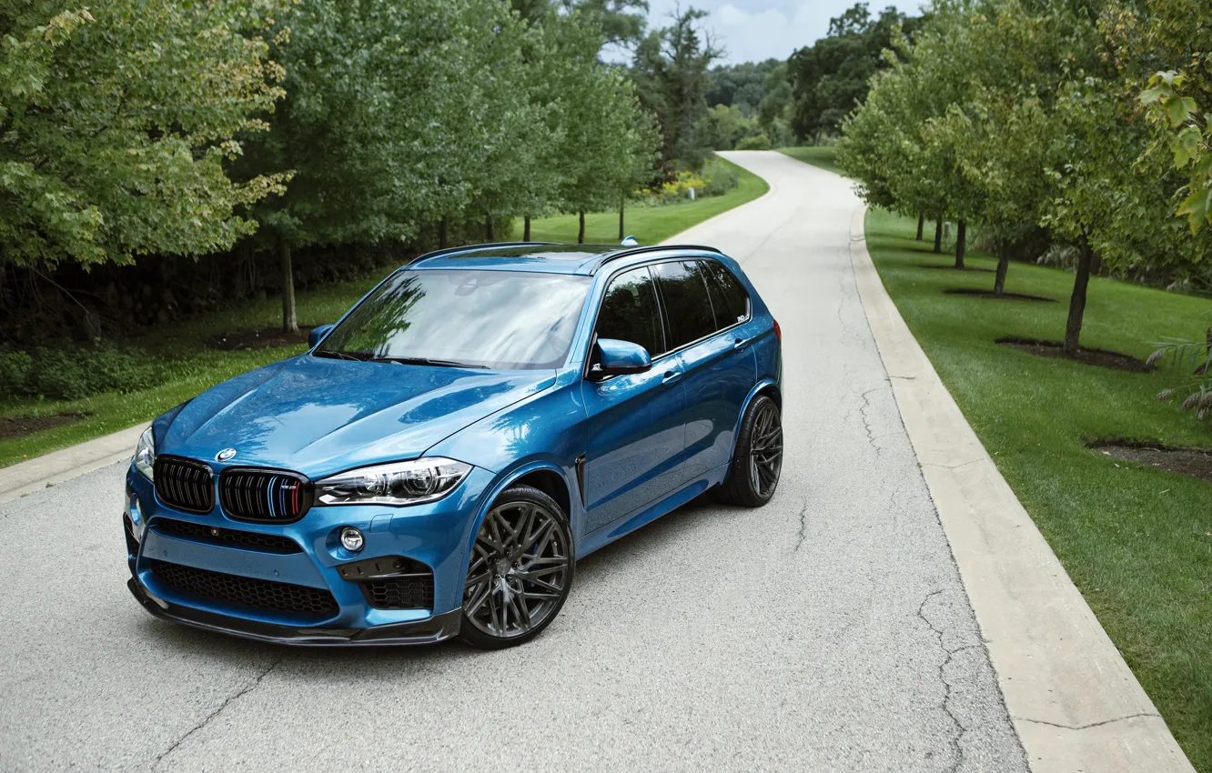 Фото обои BMW, Голубой, Автомобиль, IND, Металлик, 2015-16, X5, M