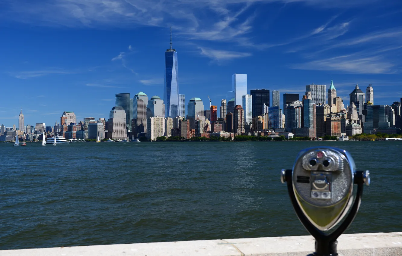 Фото обои вид, Нью Йорк, New York, Manhatten, Манхэттэн