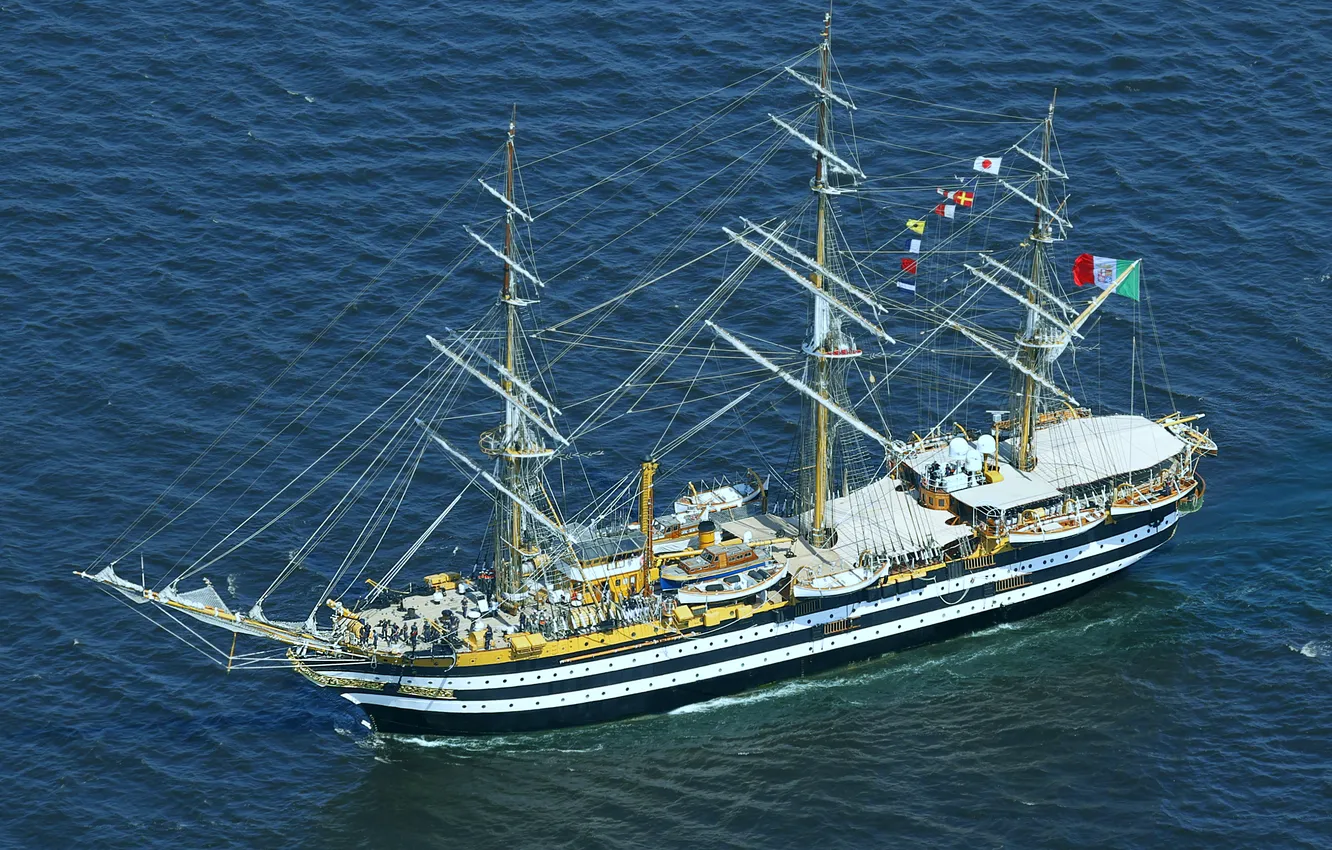 Фото обои корабль, парусный, учебный, Amerigo Vespucci