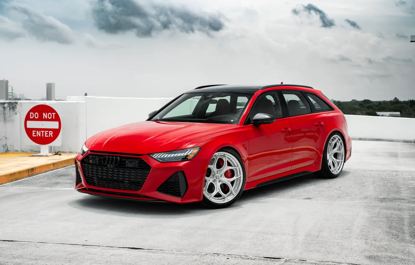 Фото обои Audi, Sky, RED, Avant, RS6, VAG