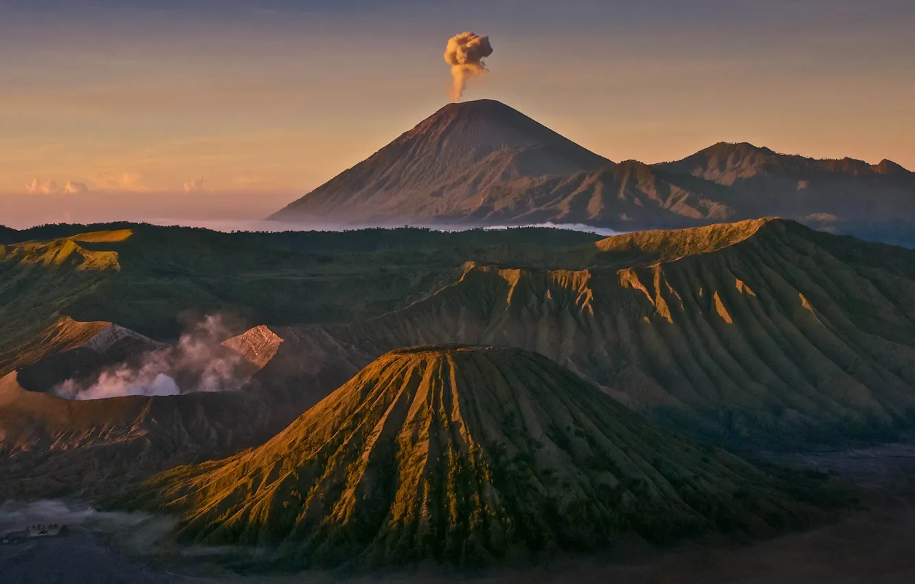 Фото обои горы, природа, вулкан, кратер