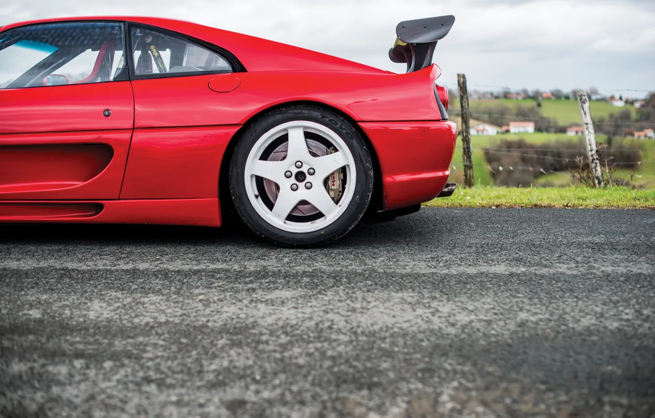 Фото обои Ferrari, close-up, wheel, F355, Ferrari F355 Challenge