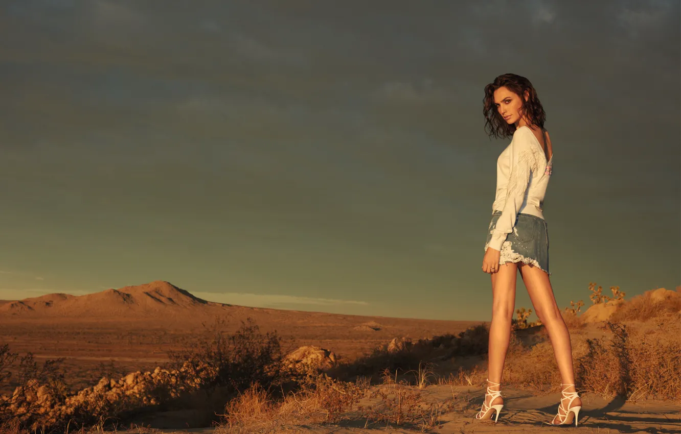 Фото обои girl, legs, desert, model, beauty, sand, look, actress