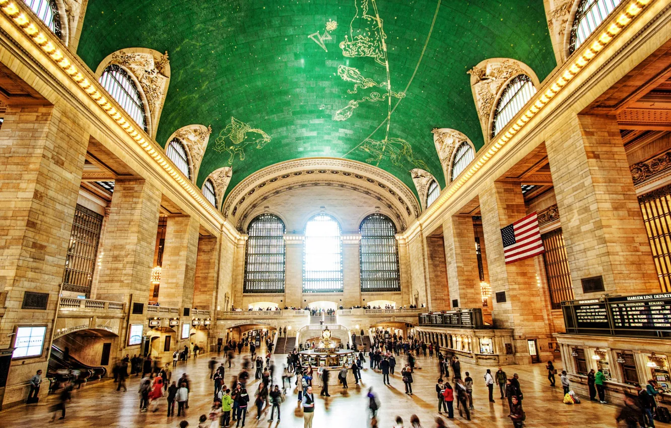 Фото обои Нью-Йорк, США, grand central terminal, центральный вокзал