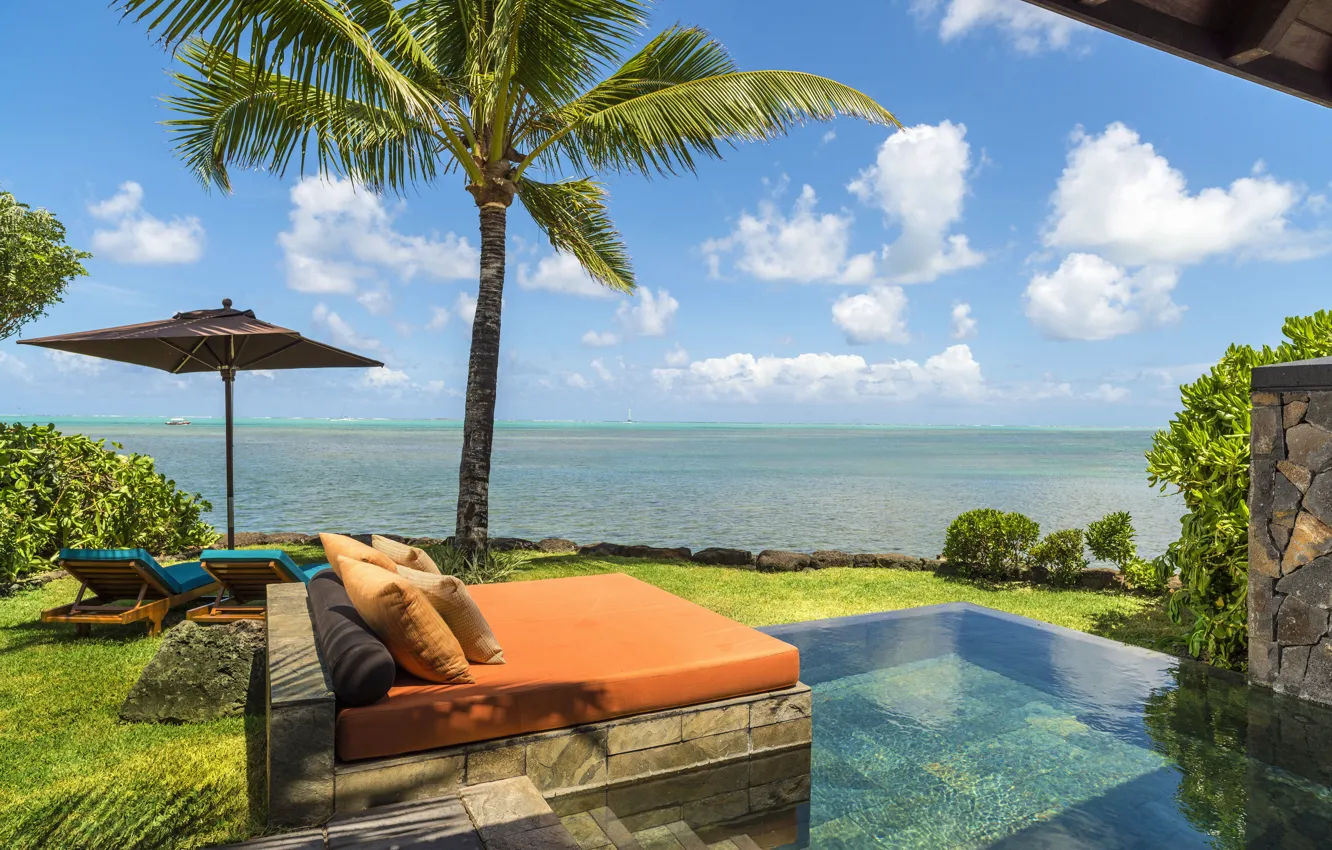 Фото обои pool, ocean, view, villa
