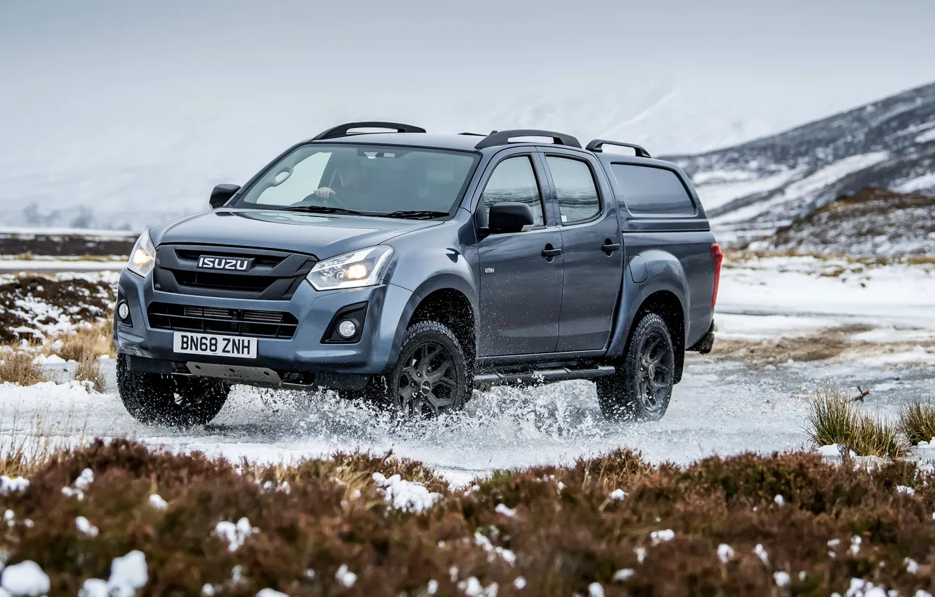 Фото обои в движении, пикап, 2018, Isuzu, Huntsman, D-Max, UK version