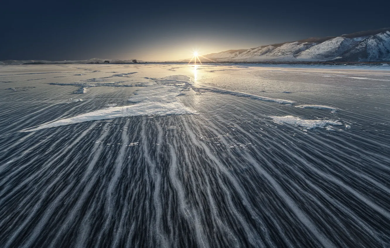Фото обои зима, море, лёд