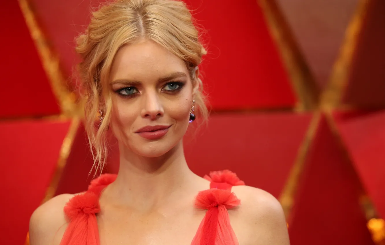 Фото обои взгляд, модель, макияж, актриса, Samara Weaving, Самара Уивинг