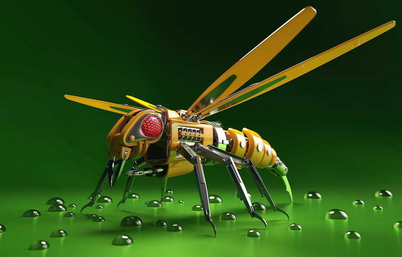 Фото обои оса, робот, насекомое