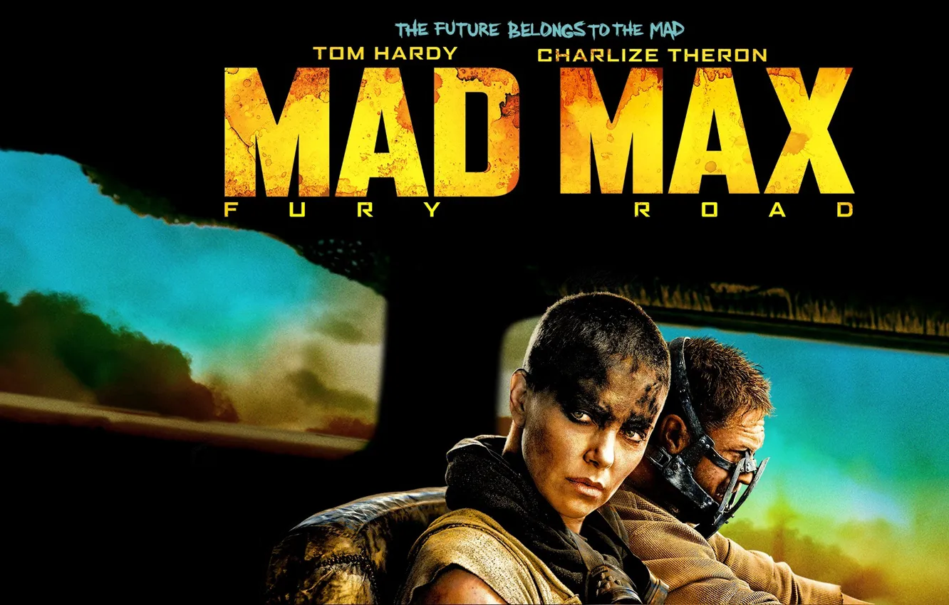 Фото обои Charlize Theron, Шарлиз Терон, Том Харди, Tom Hardy, Mad Max: Fury Road, Безумный Макс: Дорога …