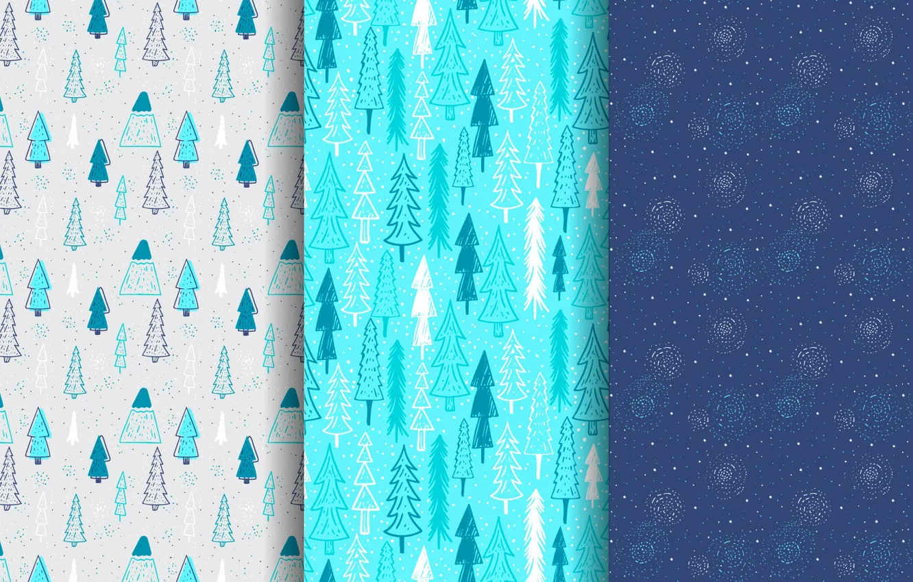 Фото обои зима, снег, синий, фон, праздник, голубой, ёлки